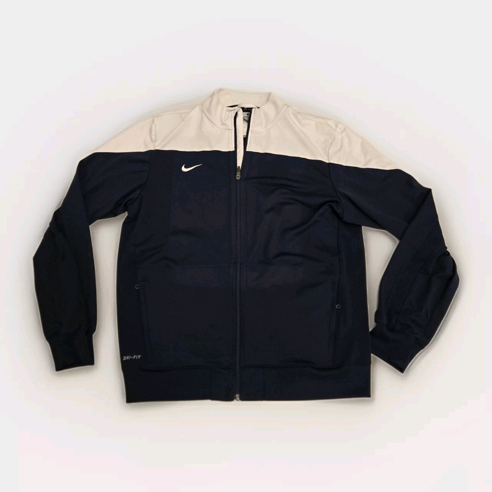 Nike Squad 14 Sideline Zip Up Jacket Mens Large Blue‎ White Soccer Futbol *Read*